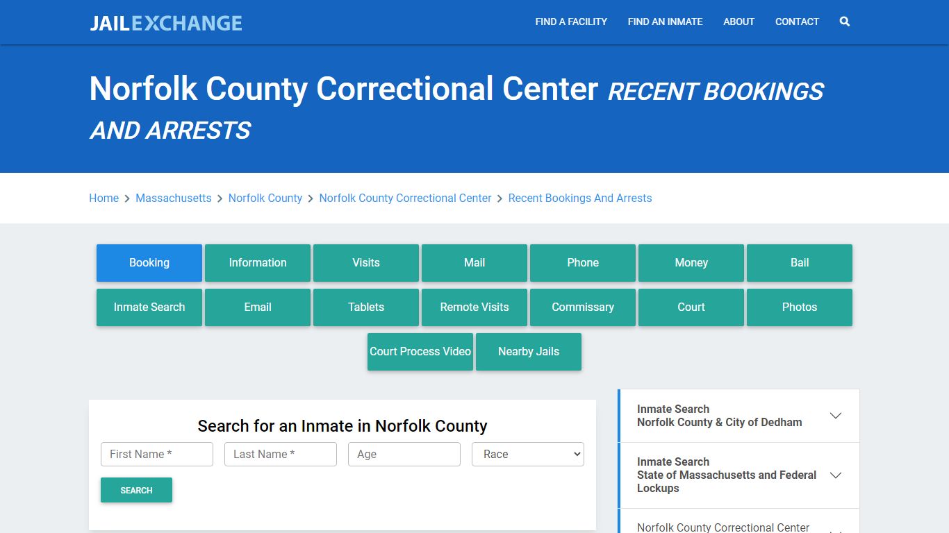 Norfolk County Correctional Center Recent Bookings And Arrests